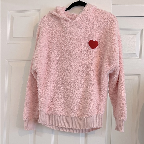 Honeydew pink hoodie with heart - Picture 1 of 4